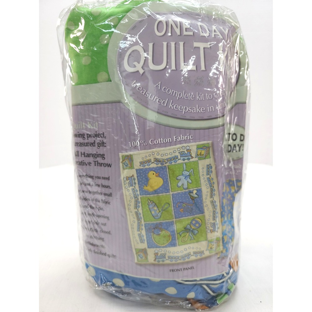 One Day Quilt Kit Featuring a Cute Baby Animal Theme with Precut Cotton...